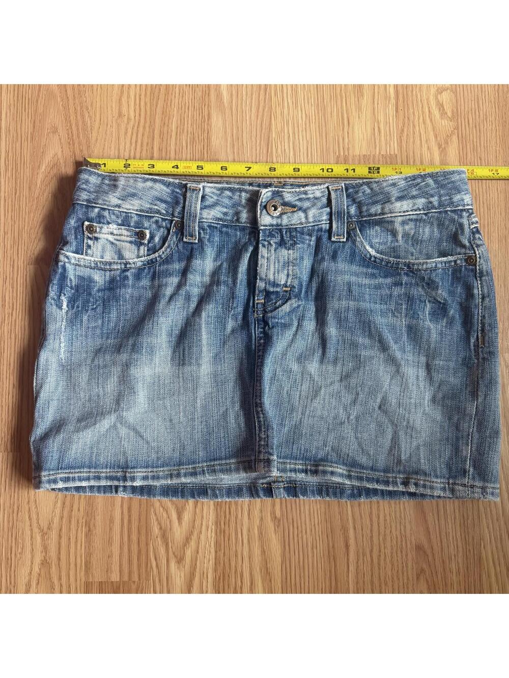 BKE Denim Low Rise Mini Skirt Y2K Size 28